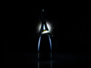 Explosion of the bottle