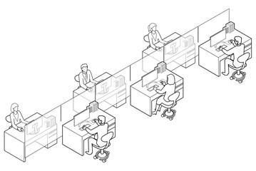 ソーシャルディスタンスな職場-ウイルス対策