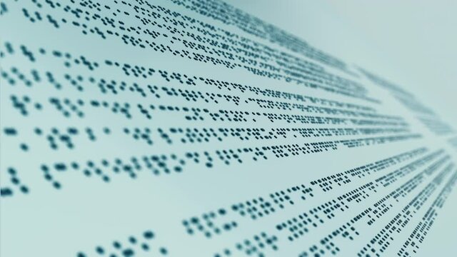 wall of braille text. the text is the well known 'lorem ipsum' (3d render)