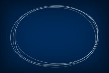 濃紺の背景に手書きの丸線