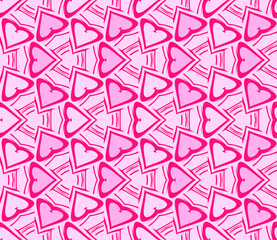 Retro heart seamless pattern. Valentine's day background.