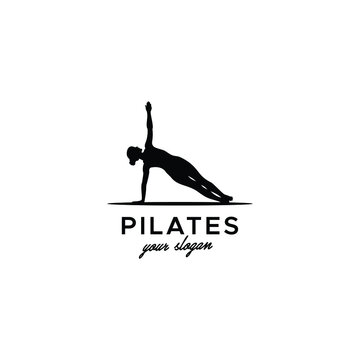 woman pilates logo vector 