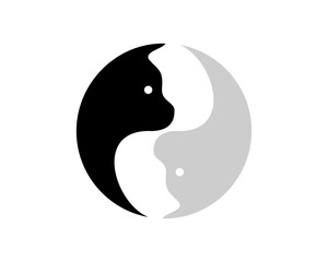Twin ying yang cat