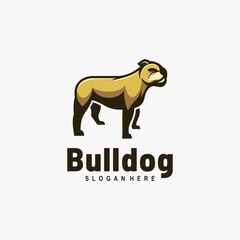 Vector Logo Illustration Bulldog Simple Mascot Style.