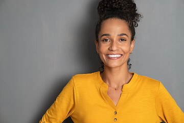Cheerful young stylish woman