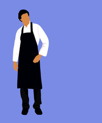 illustration vector, The restaurant service men are bringing food and beverages to be served.