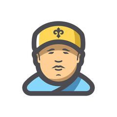 Muslim men in skullcap Vector Cartoon illustration