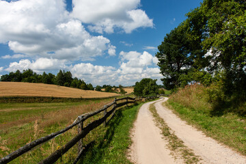 Country road in the countryside. Poland