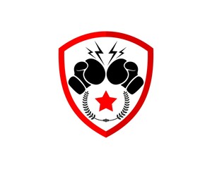 Shield with boxing golf and star