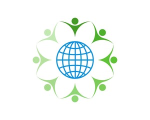 Globe with circular people around