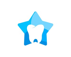 Blue star polygon and white teeth inside