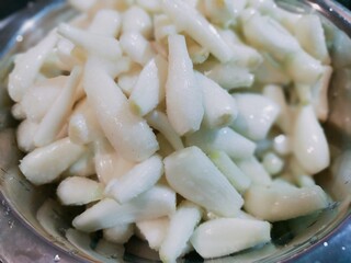 Pickled Japanese leek bulbs：日本食材らっきょう塩漬け