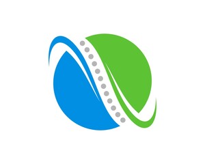 Circle shape with backbone and swoosh