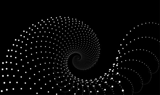abstract fractal on Back background,3D Illustration background with spiral,black and white backdrop.