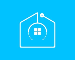 Stethoscope with house shape silhouette