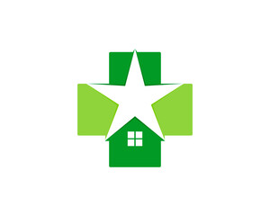 Star medical house with green colors