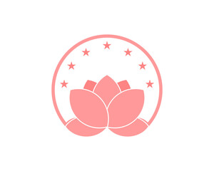 Lotus with circle and star above