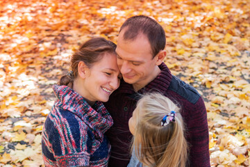 Fototapeta premium cute family autumn portrait