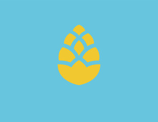 Abstract logo icon silhouette a pine cone for your company