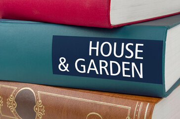 A book with the title House and Garden written on the spine