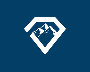 Diamond shape with mountain inside