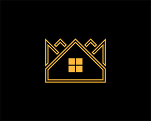 Abstract house with crown shape