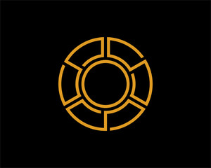 Gold line art with circle shape