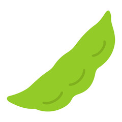 Flat colored green snap beans