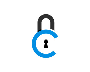 C Letter with padlock shape