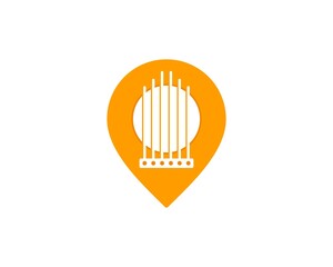 Pin location with guitar strings