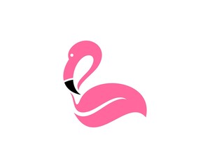 Pink flamingo with leaf body