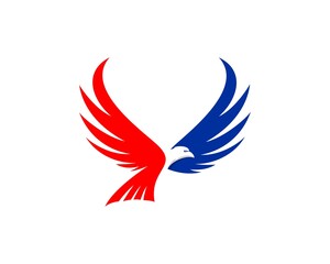 Eagle wings with red and blue colors