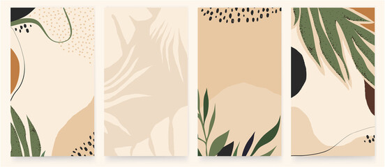 Trendy abstract artistic templates for social media platform. Modern universal vector illustrations. Soft pastel colors. 