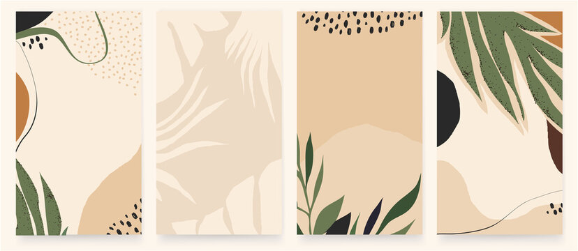 Trendy abstract artistic templates for social media platform. Modern universal vector illustrations. Soft pastel colors. 