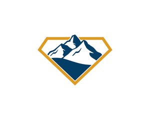 Gold diamond shape and mountain