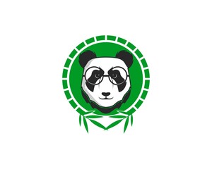 Circle bamboo with smart panda inside