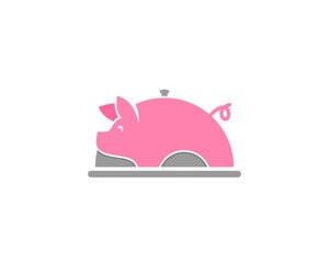 Pig inside the serving plate