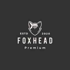 fox head hipster vintage logo vector icon illustration