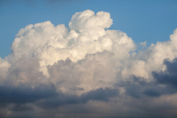 Blue sky background with white clouds, nature