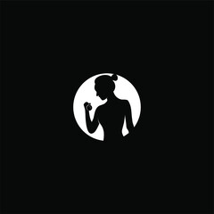 woman and barble logo silhouette