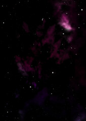 Star field and distant cold space nebula.