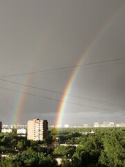 rainbow over the city