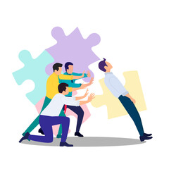 Vector illustration of the concept of confidence in your team among businessmen.Support for a falling person.Isolated on a white background.