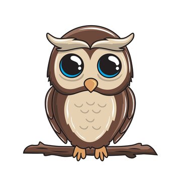 Owl Cartoon Isolated Cute Illustration