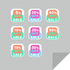 Set of discount labels. Timeless easy-to-read design.
