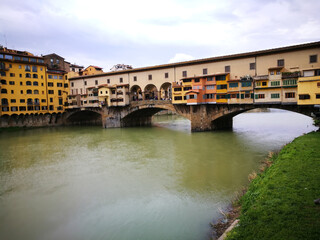 Fototapeta na wymiar Tourism in Florence. Artistic look in vivid colours.