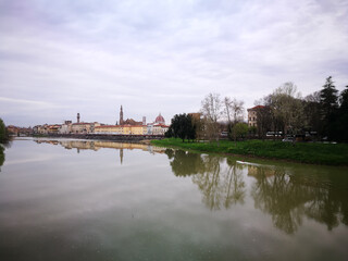 Fototapeta premium Tourism in Florence. Artistic look in vivid colours.