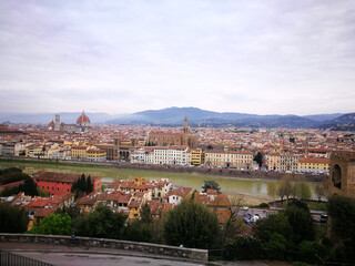 Fototapeta premium Tourism in Florence. Artistic look in vivid colours.