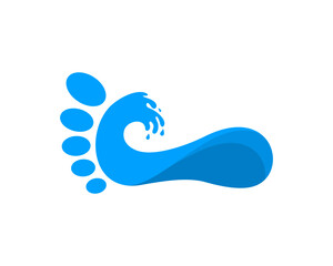 Abstract blue waves form a feet