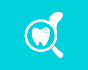 Magnifying glasses and white teeth inside
